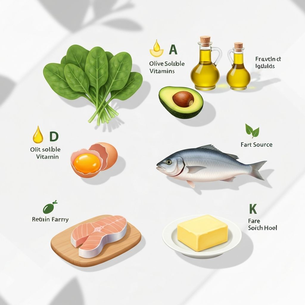 Infographic of fat-soluble vitamin sources from natural foods